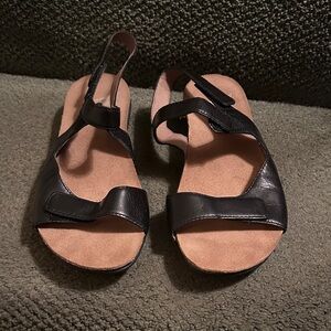 Dansko Women's Black Leather Sandals